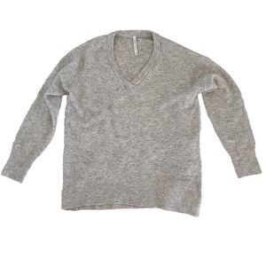The Group Babaton L Ivory Beige Tan Alpaca‎ Wool Blend V-neck Minimalist Sweater